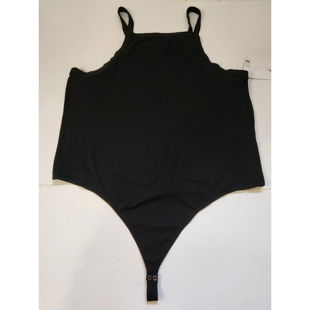 Nordstrom BP Thong Bodysuit Womens 1X Black Snap Gusset Tank Top